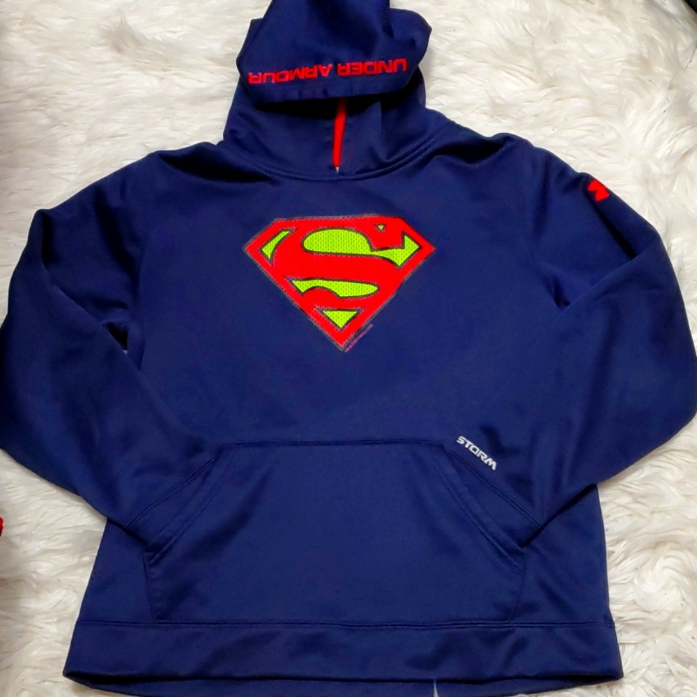 UNDER ARMOUR BIG BOYS COLD-GEAR (COMICS- SUPERMAN) HOODIE SIZE YOUTH XL